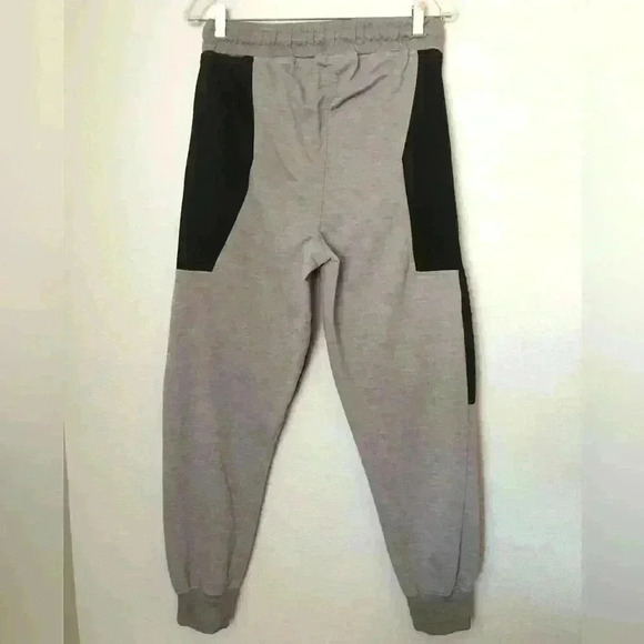 Vtg Phat Farm Gray Black Cuffed Sweat pants Joggers Waist String Medium - Picture 8 of 10